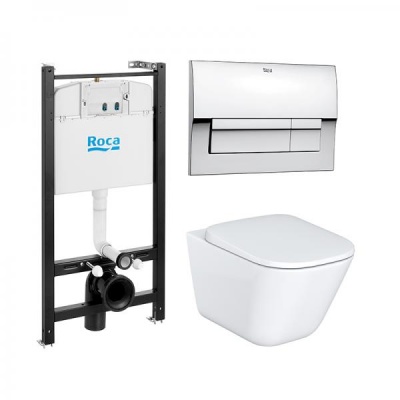 Комплект Roca The GAP 893104100 (инсталляция с унитазом с крышкой микролифт безободковый)