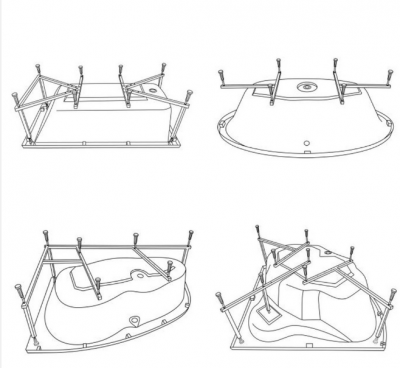 Каркас для ванны EXCELLENT / WHITECROSS (с установкой) MR-02