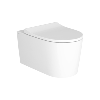 Подвесной безободковый унитаз VitrA Nest QFlush с сиденьем VitrA Nest с м/лифтом