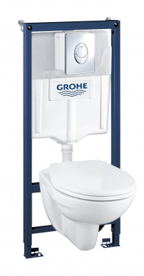 Набор Grohe Solido 4 в 1, с подвесным унитазом, микролифт, панель Skate Air 39192000