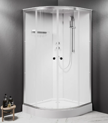 Душевая кабина 100x100 AM.PM X-Joy W94C-401-100MT профиль серебристый, низкий поддон