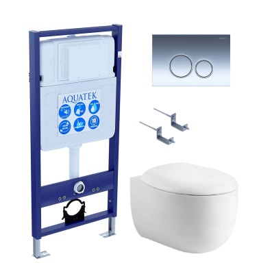 Комплект Aquatek Альтаир SET AQUATEK АЛЬТАИР cm-018 4в1 кнопка хром глянцевый