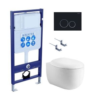 Комплект Aquatek Альтаир SET AQUATEK АЛЬТАИР cm-020 4в1 кнопка черный матовый