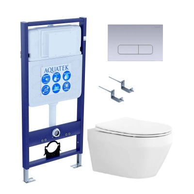 Комплект Aquatek Лея SET AQUATEK ЛЕЯ cm-014 4в1 кнопка хром матовый