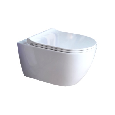 Унитаз подвесной безободковый Aquatek ПОЛАРИС AQ0700-01, 520х365х370 с легкосъемным сиденьем Soft Close