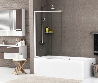 Стеклянная шторка на ванну WasserKRAFT Main 41S02-80 WasserSchutz  раздвижная 50-80 см