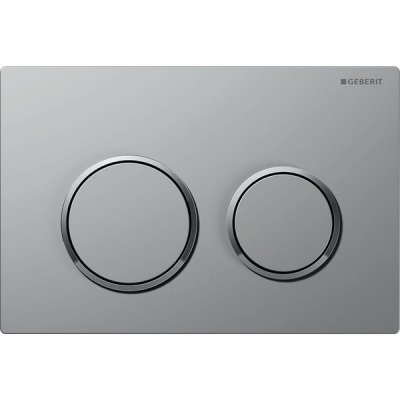 Смывная клавиша Geberit Omega20, двойной смыв: лакированный матовый хром, с легкоочищаемой поверхностью, глянцевый хром