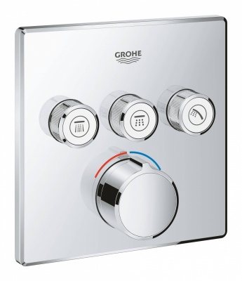 Смеситель GROHE Grohtherm SmartControl на 3 выхода, внешняя часть, хром (29149000)