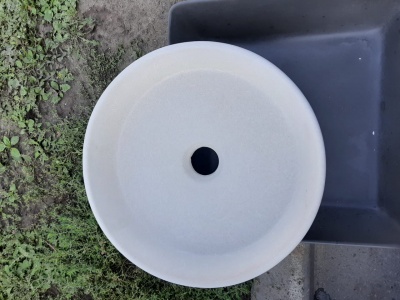 Накладная раковина ROUND из бетона 34см Белая