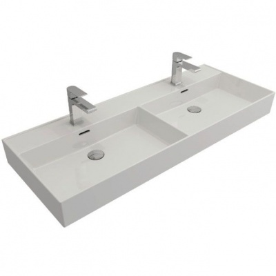 Раковина Bocchi Milano две чаши 1393-001-0126 белая 120,4x46,5x14,5