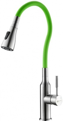 Смеситель Lemark Expert LM5082S-Green для кухни с гибким изливом