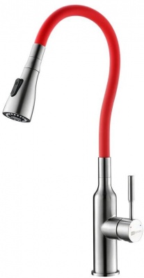 Смеситель Lemark Expert LM5082S-Red для кухни с гибким изливом