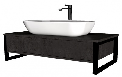 Тумба GRUNGE LOFT 100П 1в.я Бетон темно-серый У85850