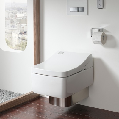 TOTO SG Унитаз подвесной 39x58.2x33см, безободковый, CeFiONtect, Tornado Flush цвет: белый с сиденьем