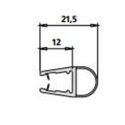 Kermi  Уплотнитель для маятниковой двери ATEA 2000мм 1T./1F (6453)  1шт