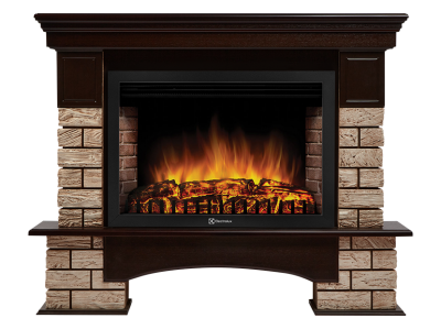 Портал Forte Wood 30U (угловой) камень коричневый, шпон темный дуб