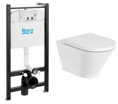 Комплект инсталляция с унитазом Roca The Gap Round Pack 893105000 микролифт (*клавиша приобретается дополнительно)