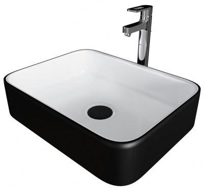 Раковина GROSSMAN GR-4043BW накладная черная матовая 50*39