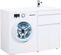 Тумба с раковиной Aquanet Токио 120 R белый (напольная, 1 ящик, 2 дверцы)