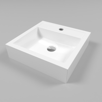 Умывальник WHITECROSS Quartz A 40x40 (белый глянец) иск. камень